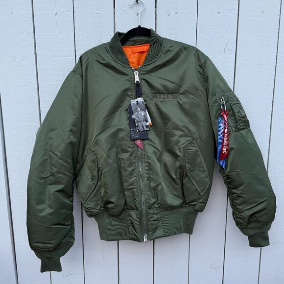 Limited Edition Alpha Industries X Top Gun MA-1 Bomber Jacket Slim Fit - Picture 1 of 7